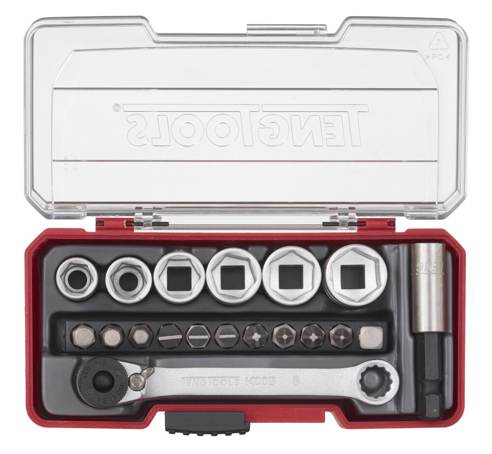 Teng Tools coffret douilles 1/4" 6 pans 19 pièces