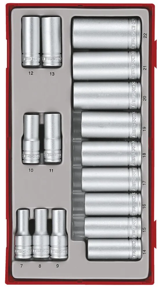 Teng Tools TT1 coffret douilles 3/8" 6 pans 16 pièces