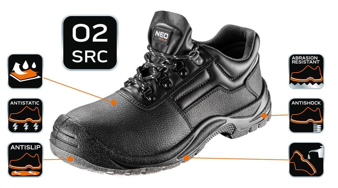 NEO TOOLS chaussures de travail O2 SRC cuir homme antidérapantes