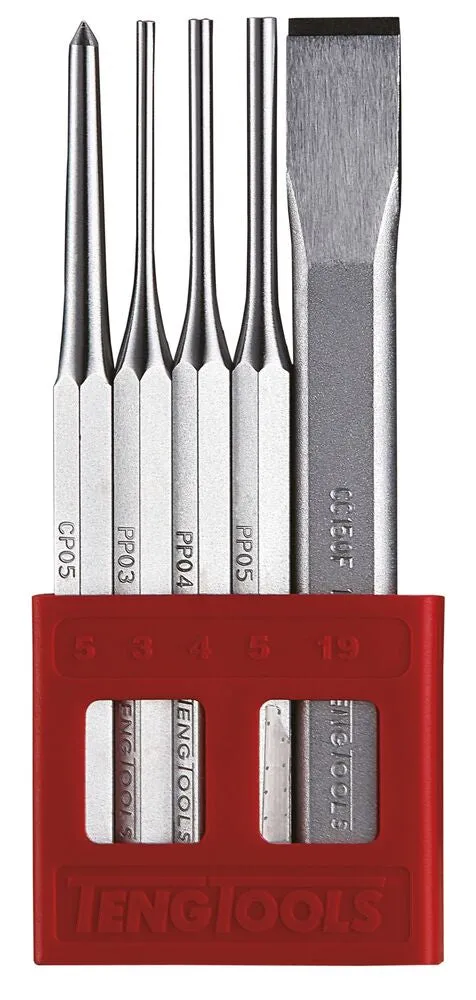 Teng Tools coffret burins chasse-goupilles 5 pièces acier