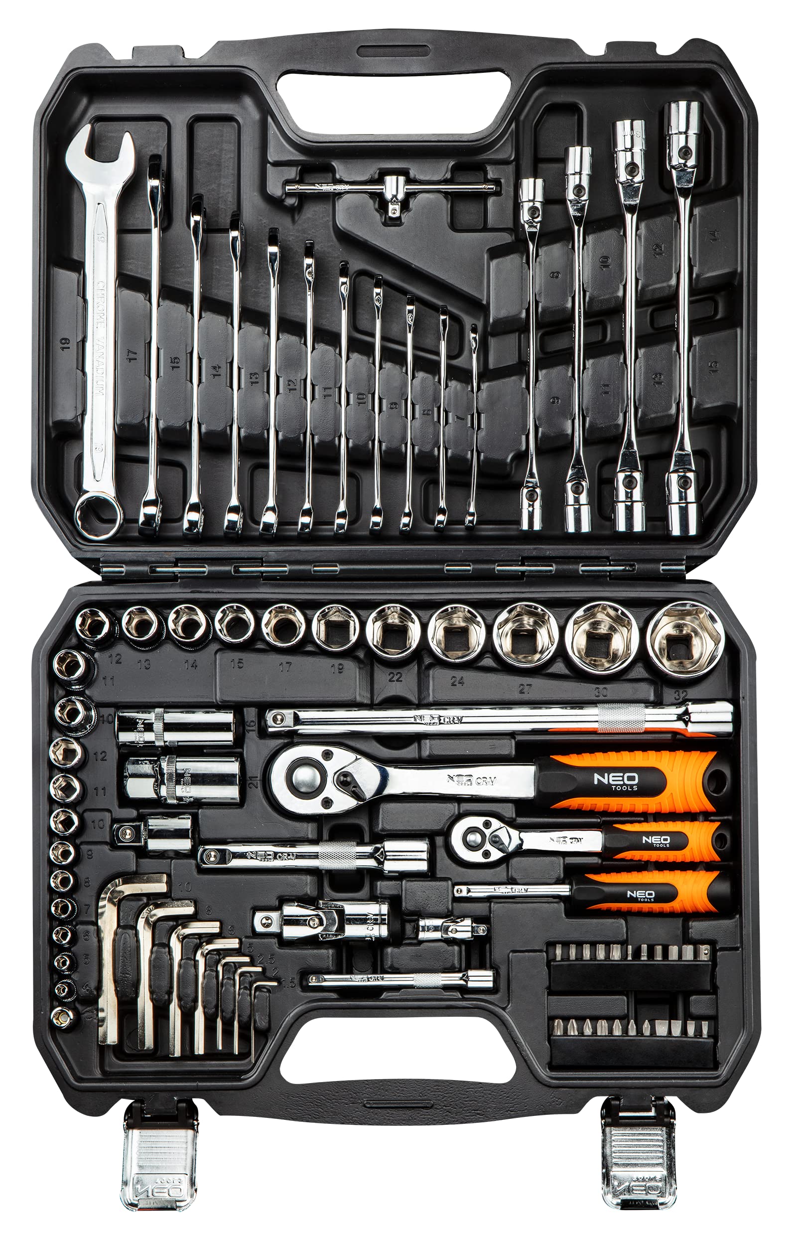 NEO TOOLS 08-915 coffret outils 77 pièces acier chrome