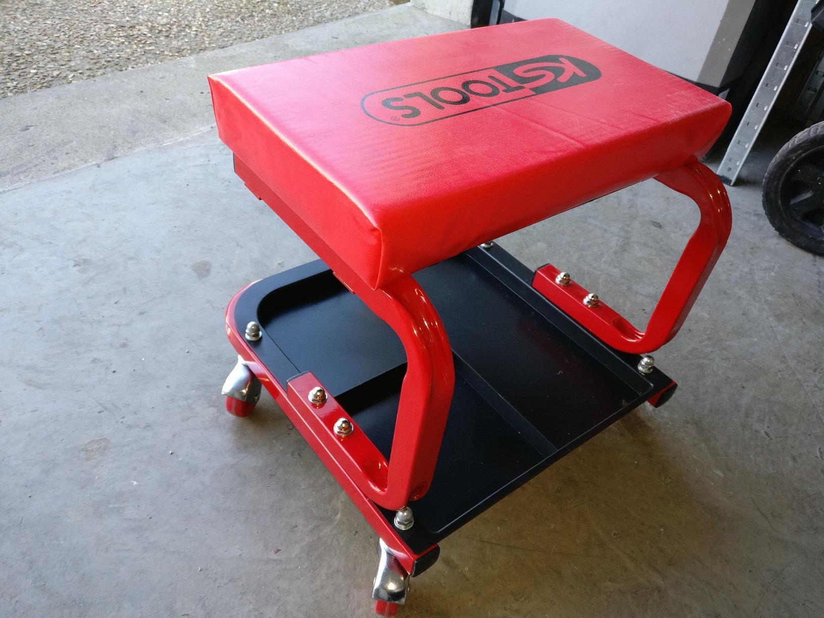 KS Tools 500.8020 Tabouret d'atelier à roulettes avec plateau