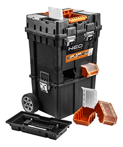 NEO TOOLS Servante d'atelier mobile 3 parties noir orange