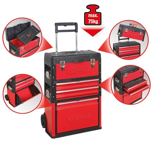 KS Tools 850.0340 servante atelier mobile bi-matière 75 kg