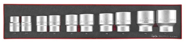 Teng Tools FOAMX4 coffret douilles 3/4" 10 pièces 6 pans