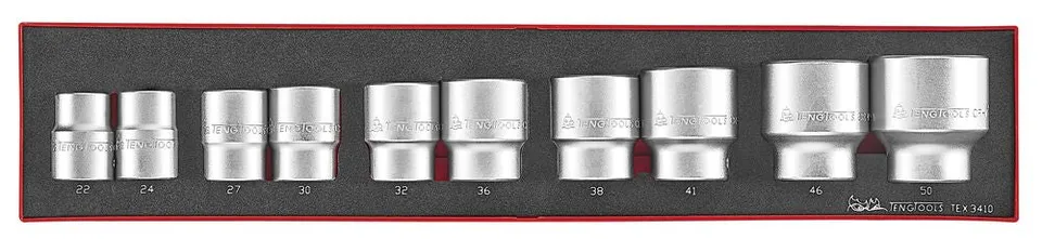 Teng Tools FOAMX4 coffret douilles 3/4" 10 pièces 6 pans
