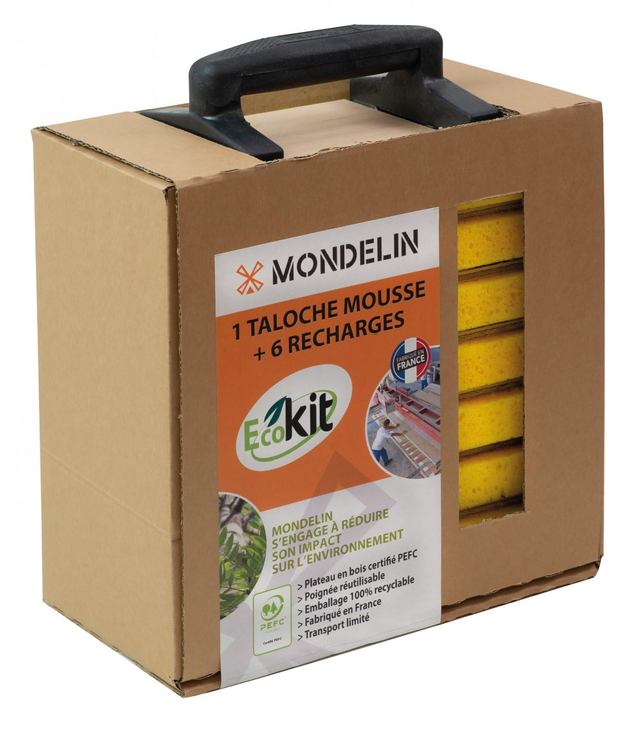 Mondelin Ecokit taloche mousse 14x25 cm + 6 recharges