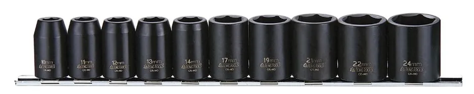 Teng Tools Jeu Douilles Choc 1/2" ANSI 10 Pièces Rail
