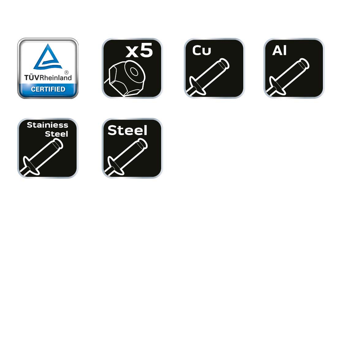NEO TOOLS pince à rivets bras long 5 embouts pro