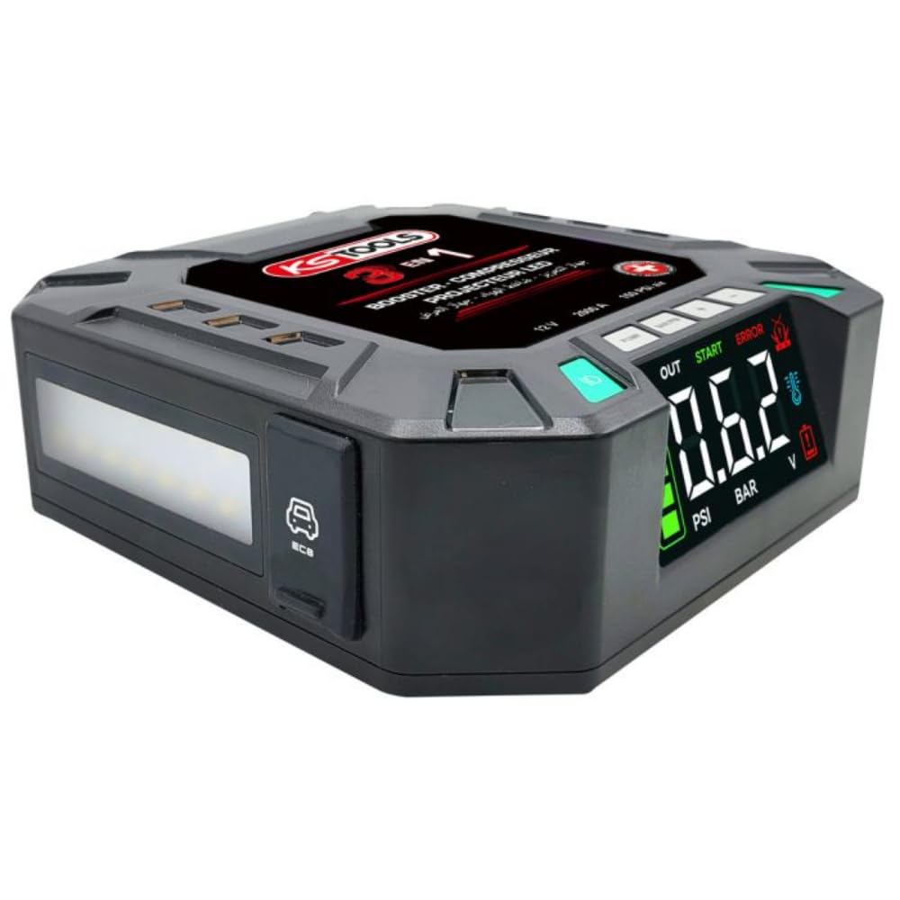 KS Tools 550.1925F booster batterie 12V 2500A gonfleur 3 en 1