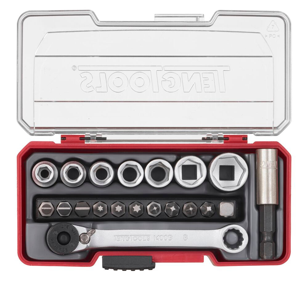 Teng Tools coffret douilles 1/4" 6 pans 20 pièces