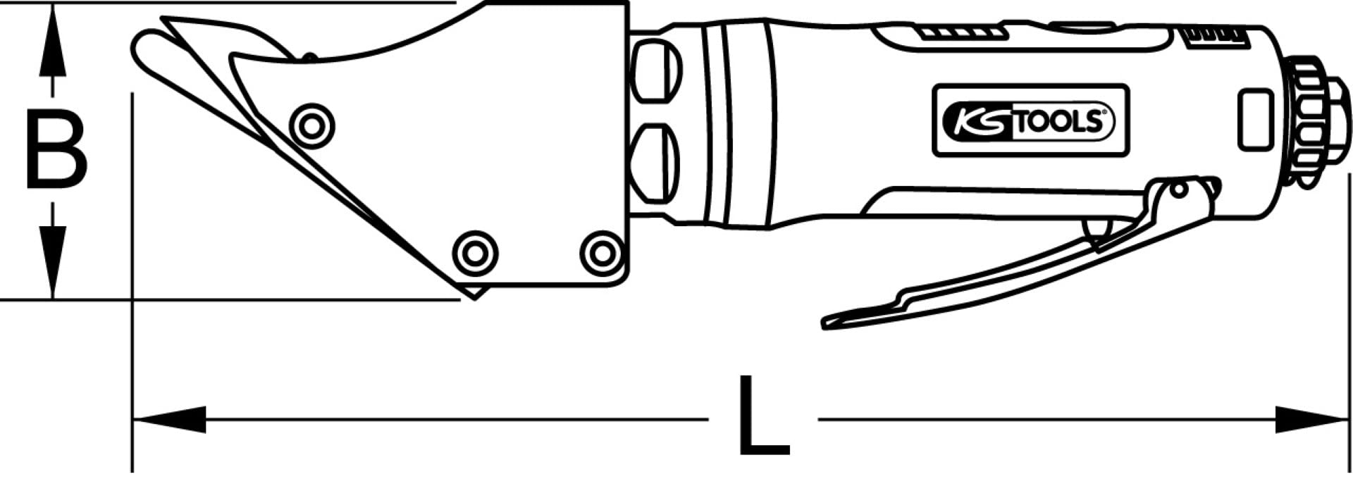 KS Tools 515.3055 cisaille à tôle pneumatique droite