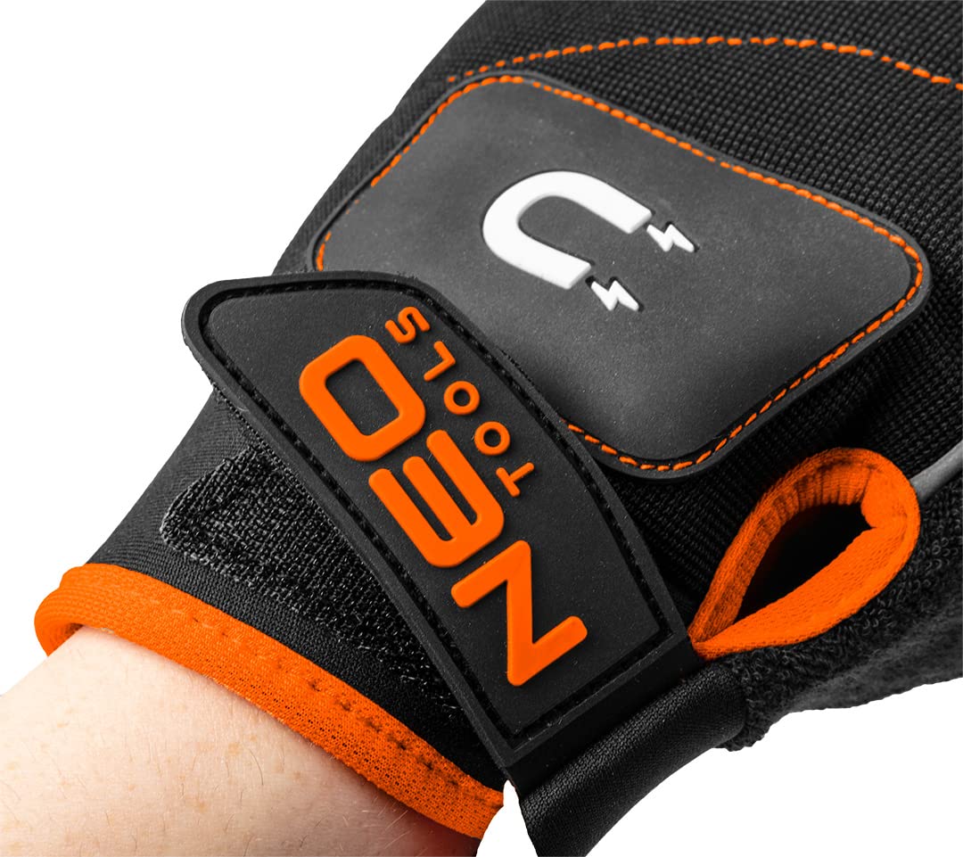 NEO Tools gants de travail sans doigts 10" aimantés
