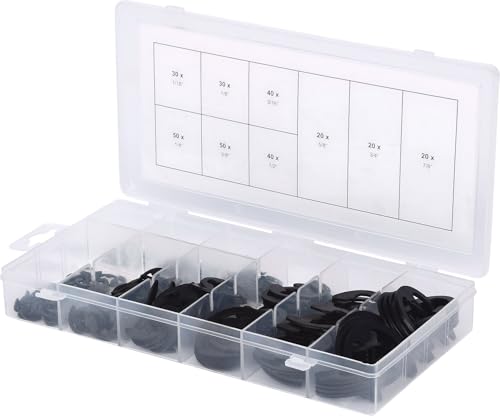 KS Tools 970.0320 Assortiment 300 circlips E pouces noir