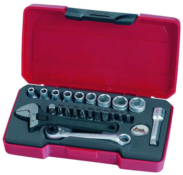 Teng Tools coffret de douilles 1/4" 6 pans 23 pièces