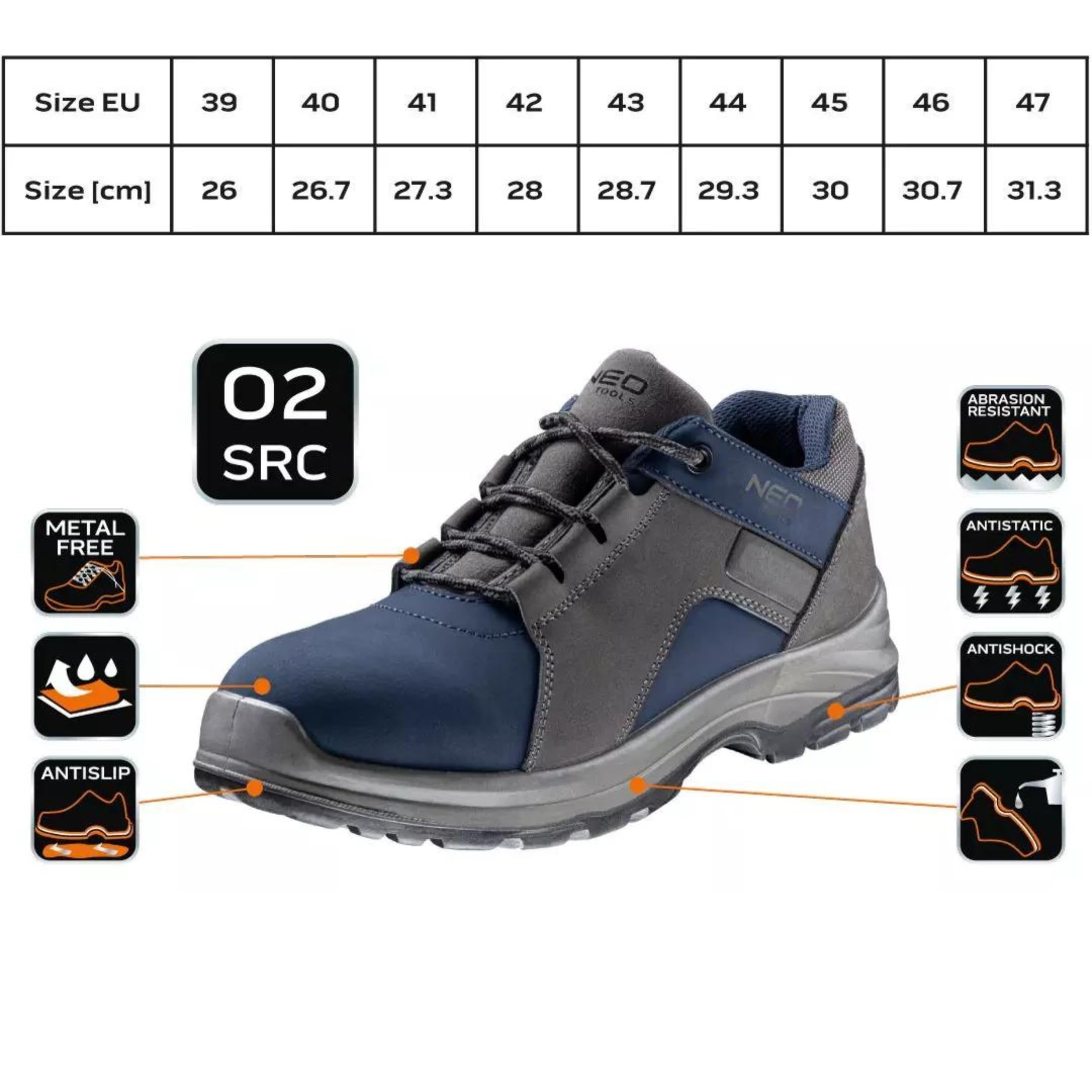 NEO Tools Mixte chaussures travail taille 40 EU robustes