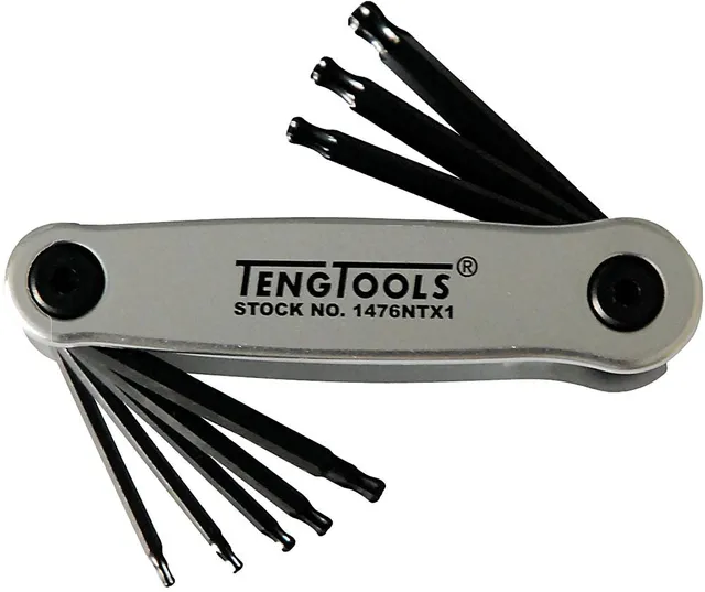 Teng Tools Jeu clés Torx pliantes 8 pièces tête boule