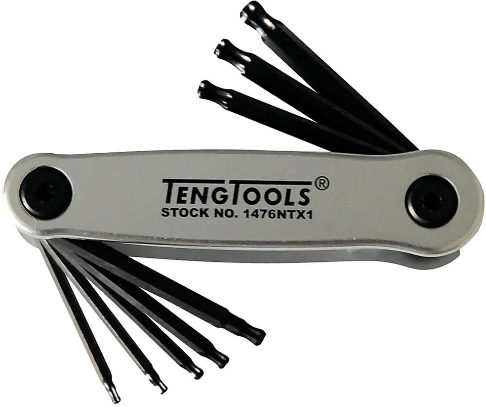 Teng Tools Jeu clés Torx pliantes 8 pièces tête boule