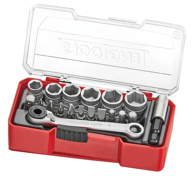 Teng Tools coffret douilles 1/4" 6 pans 19 pièces