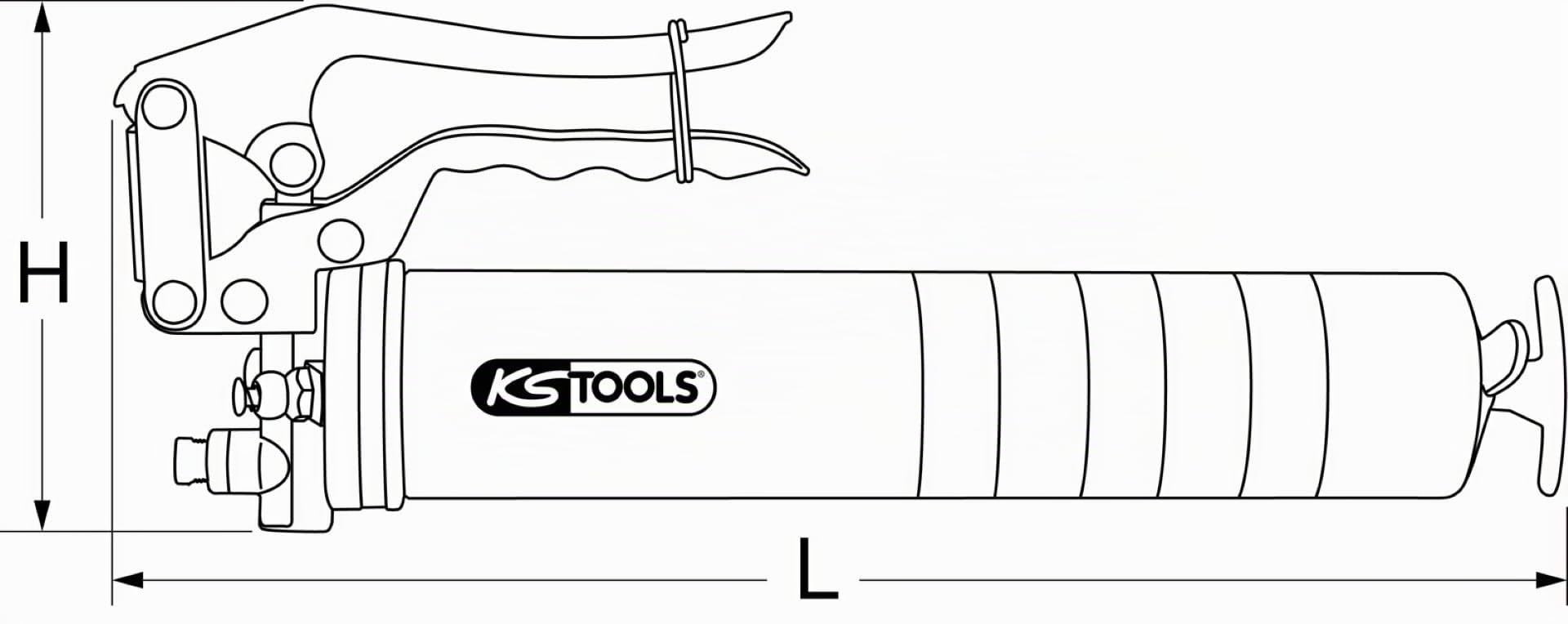 KS Tools 980.1020 pompe à graisse 400g tuyau rigide