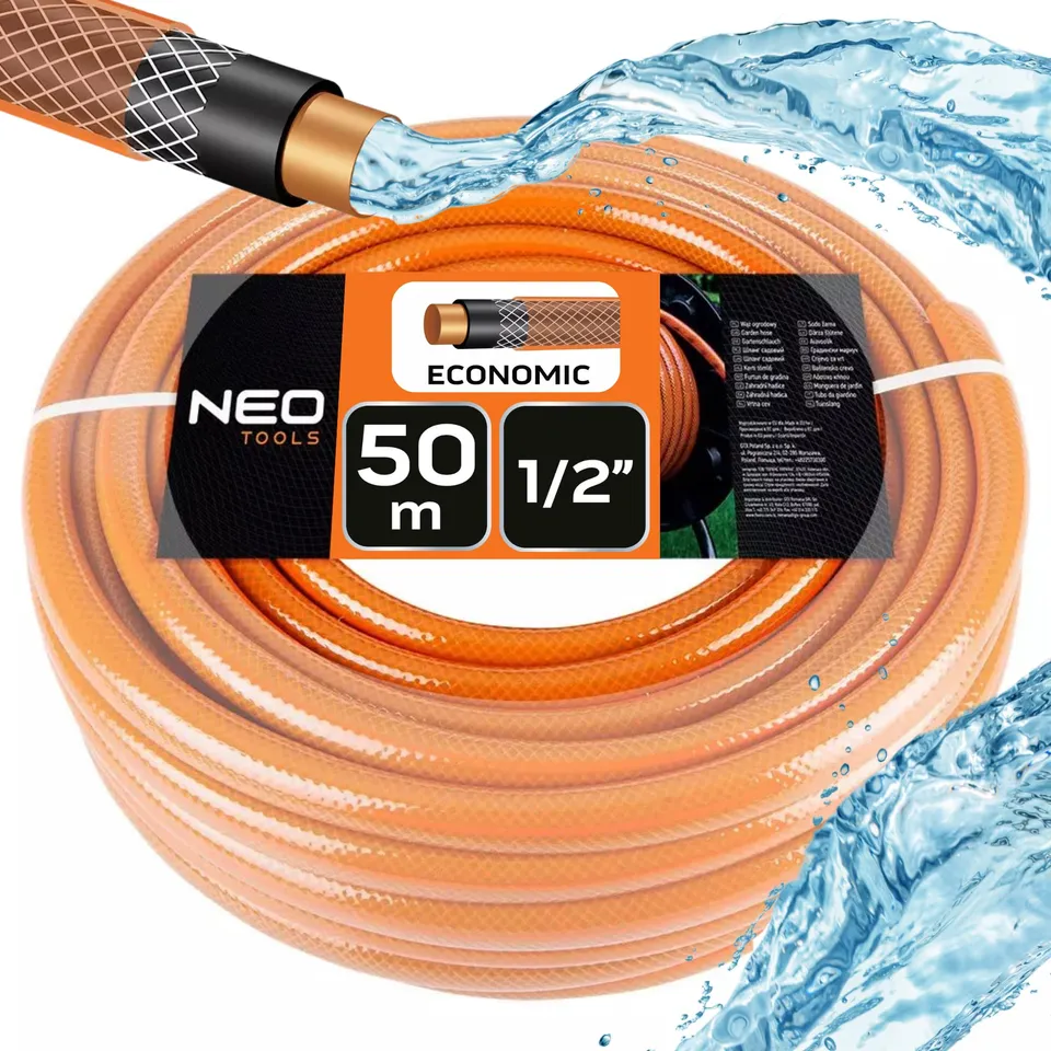 NEO Tools tuyau arrosage 1/2" 50 m PVC 4 plis