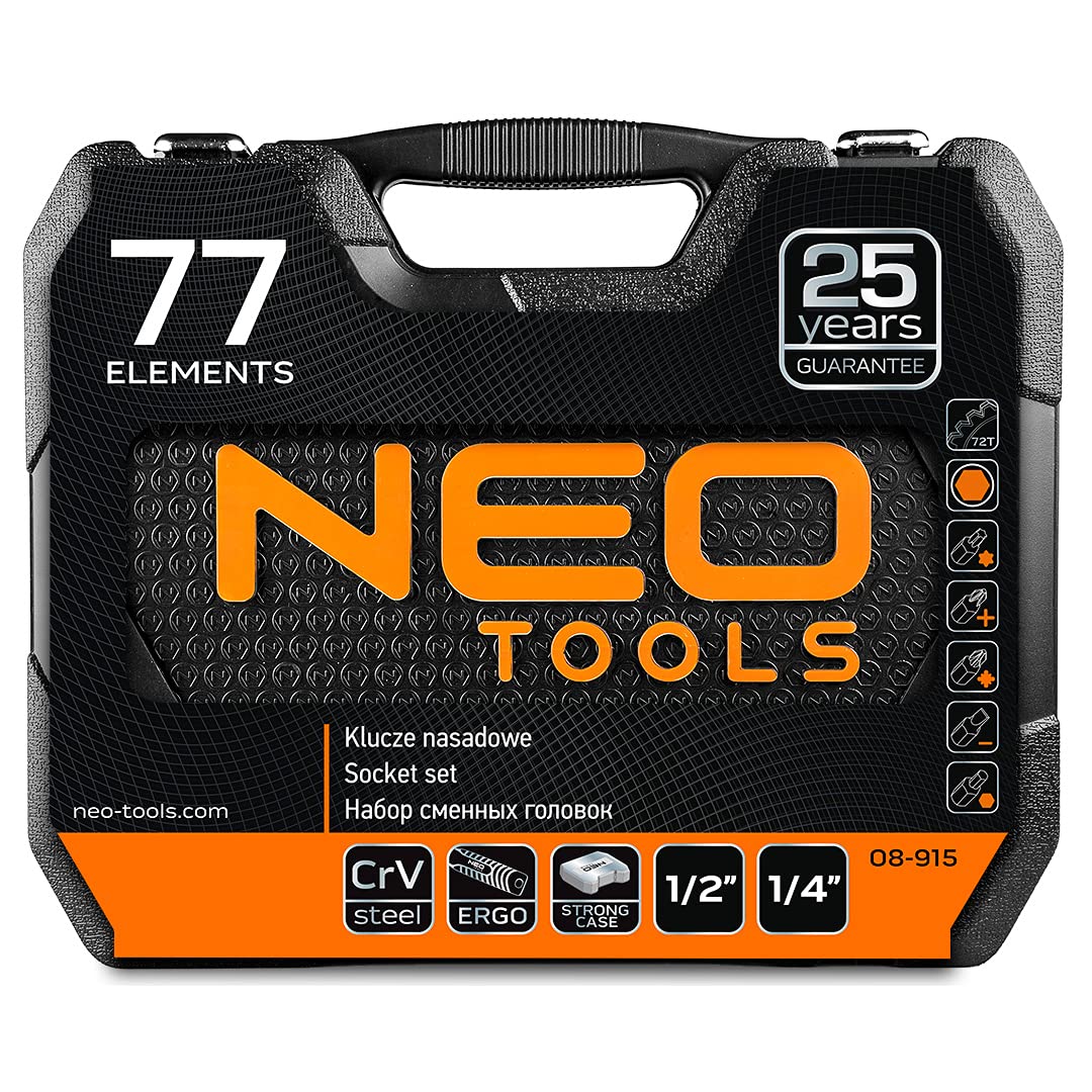 NEO TOOLS 08-915 coffret outils 77 pièces acier chrome