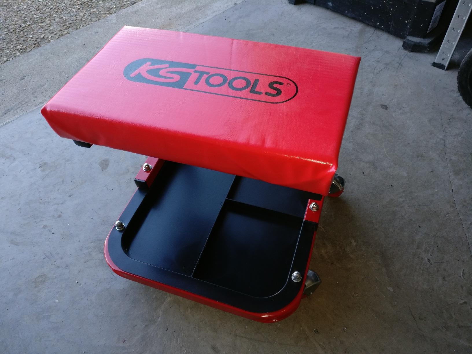 KS Tools 500.8020 Tabouret d'atelier à roulettes avec plateau