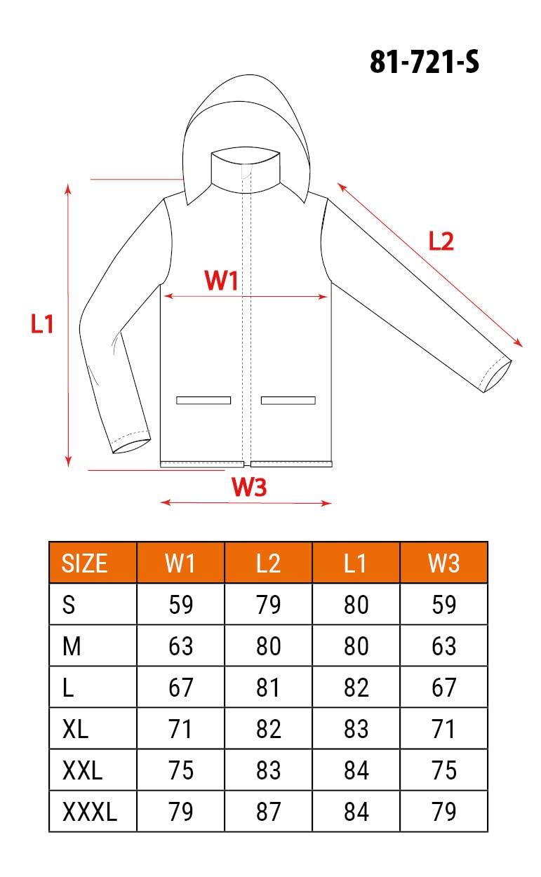 NEO TOOLS Veste haute visibilité orange fluo pluie ISO 20471