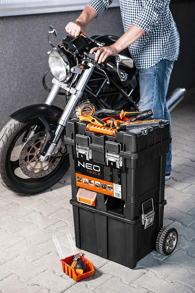NEO TOOLS Servante d'atelier mobile 3 parties noir orange