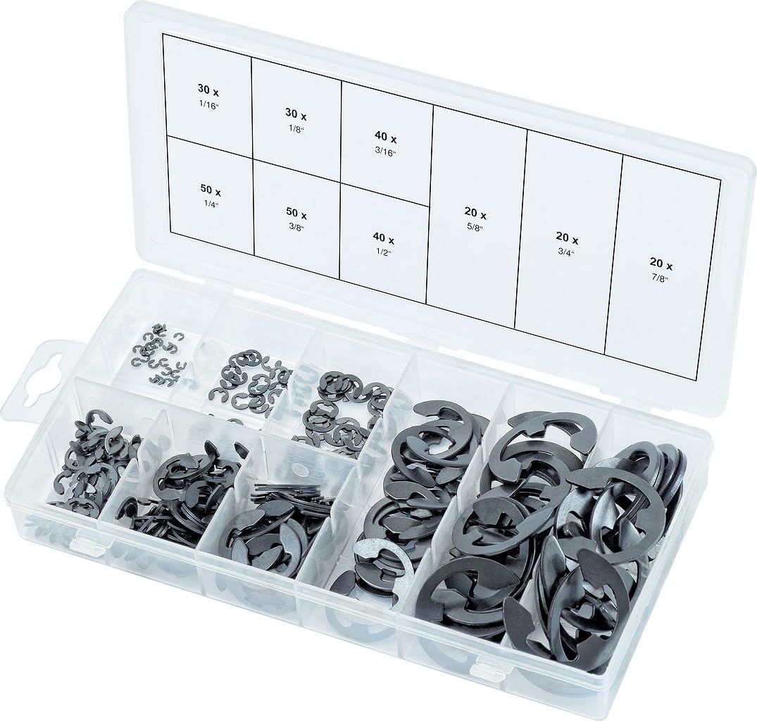 KS Tools 970.0320 Assortiment 300 circlips E pouces noir