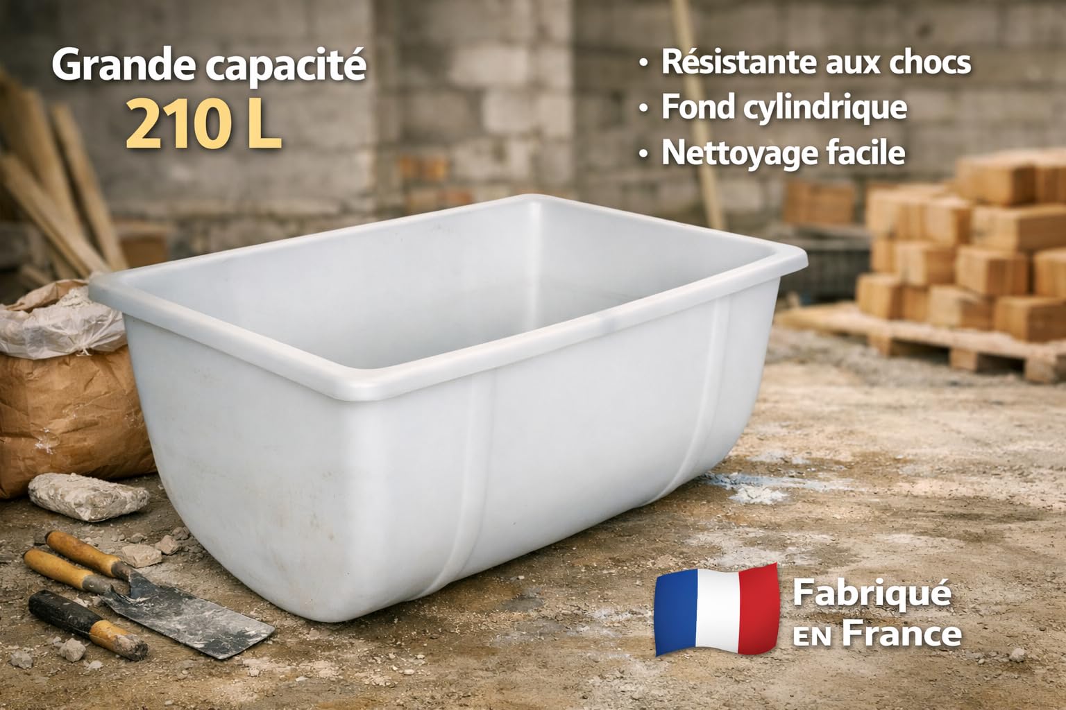Mondelin Auge à Plâtre 210 L sans piètement bac 107,5 cm