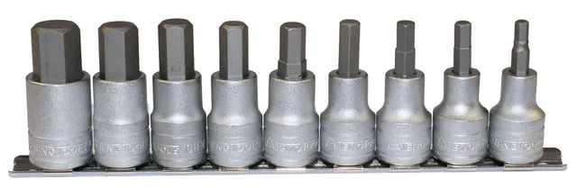 Teng Tools Coffret douilles 1/2" hexagonal 9 pièces rail