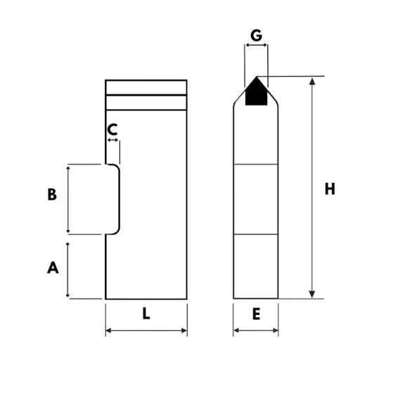 Guillet Couteau carbure droit cliveuse lumière latérale