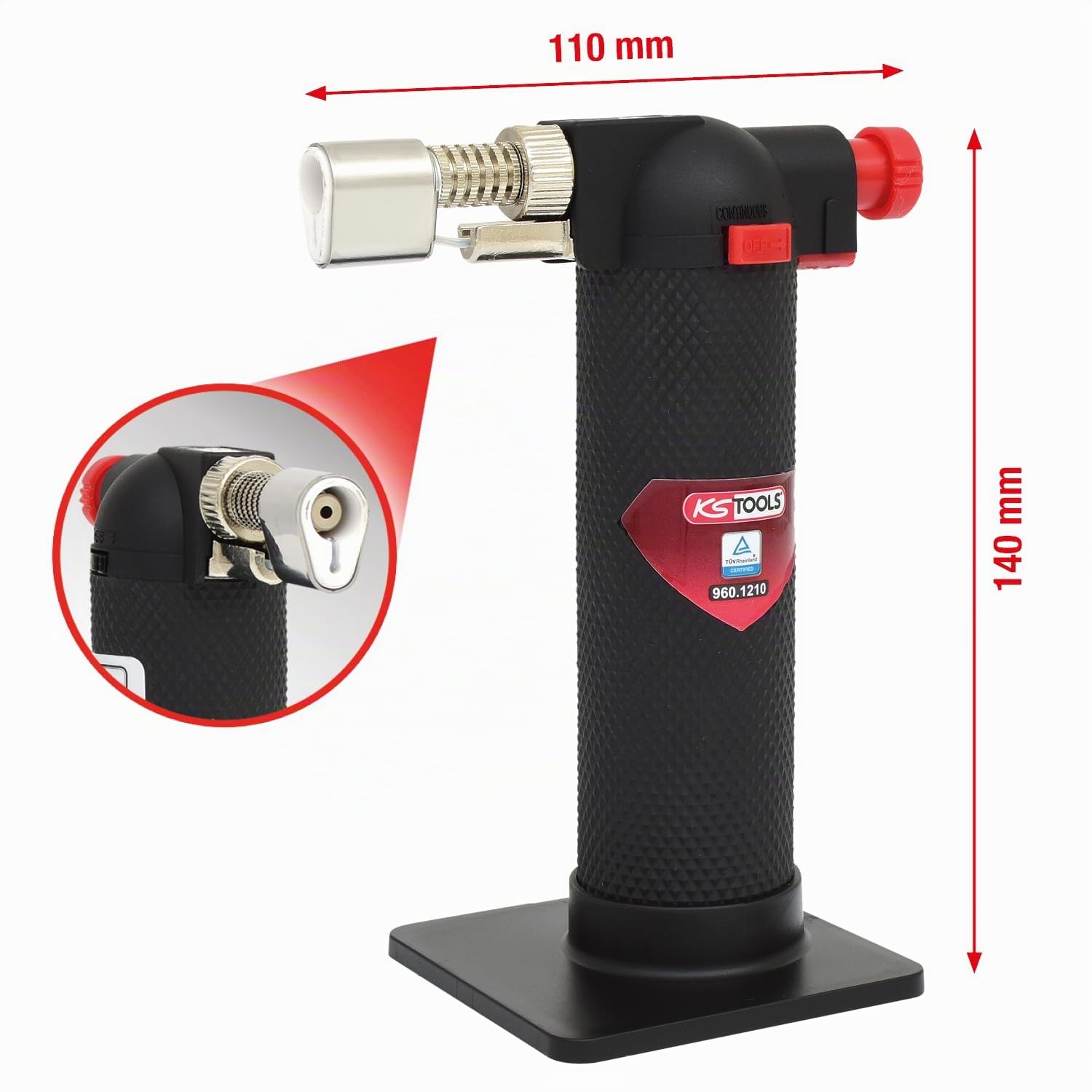 KS Tools 960.1200 mini chalumeau 140 mm 1300°C