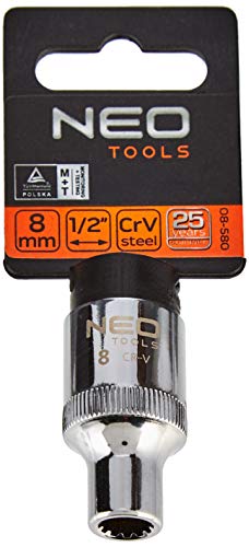 NEO TOOLS 08-580 douille longue 1/2 8 mm 12 pans