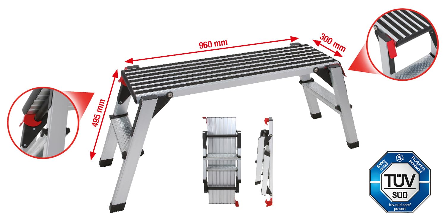 KS Tools 800.0960 marchepied aluminium pliable 150 kg