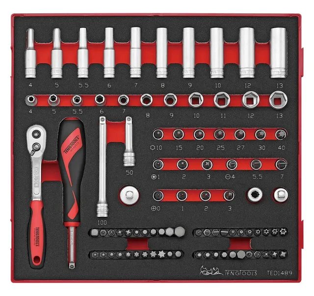 Teng Tools FOAM2 coffret douilles 1/4" 89 pièces 6 pans