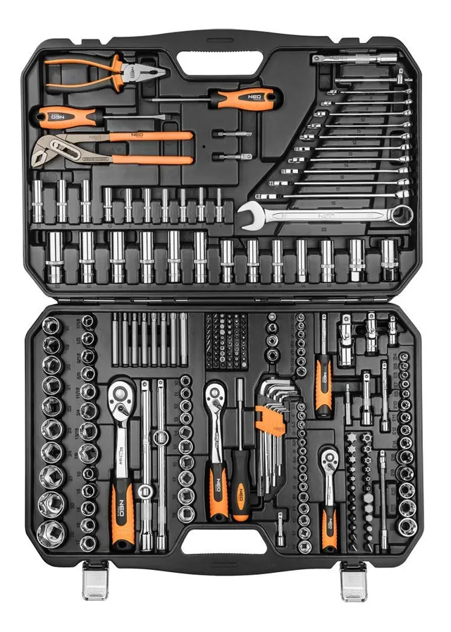 NEO TOOLS 08-681 coffret outils 233 pièces 1/4 3/8 1/2