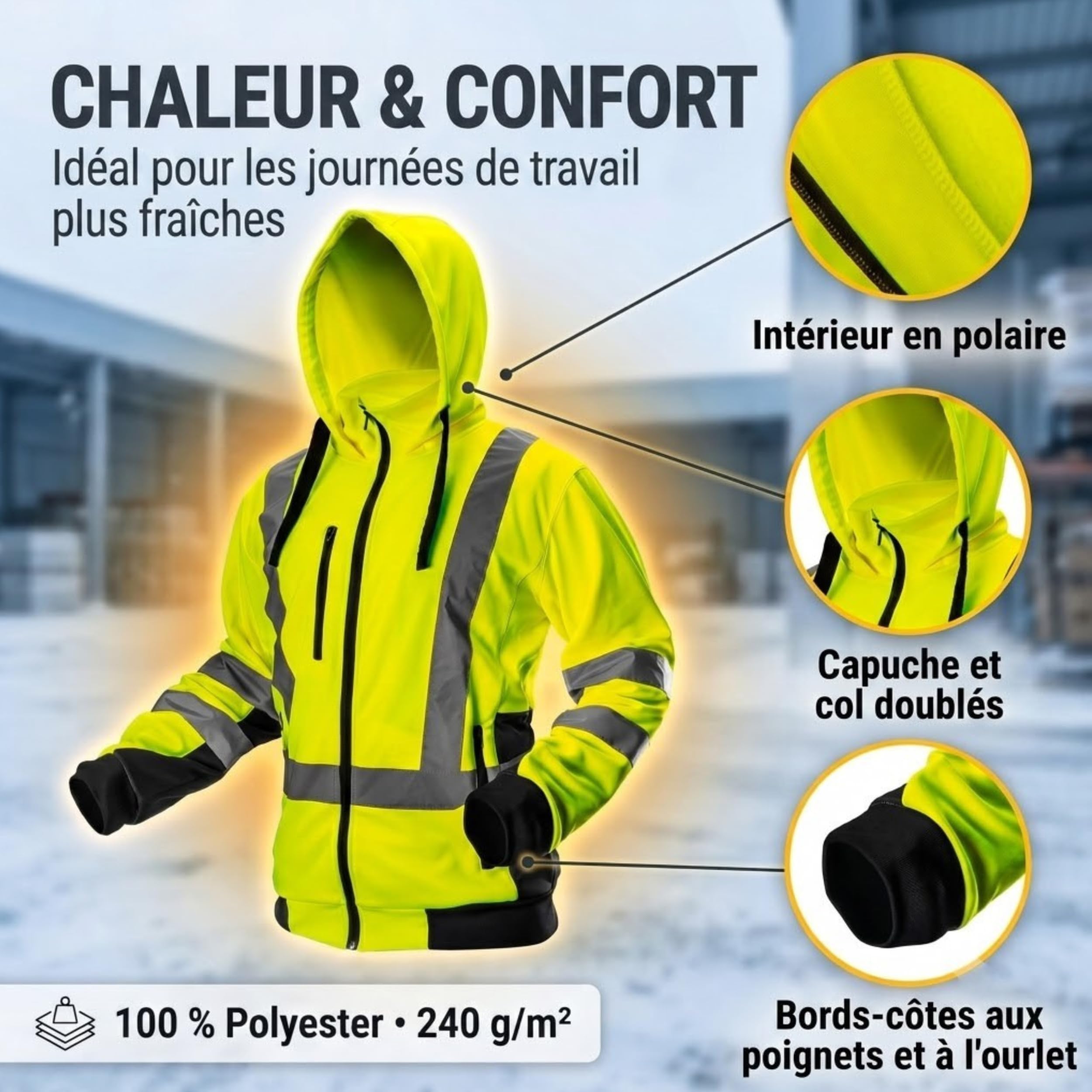 NEO Tools 81-745-L veste travail haute visibilité taille L