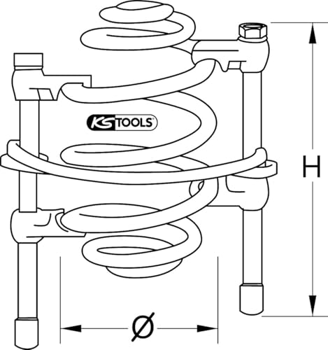 KS Tools 670.0051 compresseur de ressort 300 mm 1,8 t