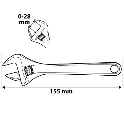 NEO TOOLS 03-023 clé à molette 155 mm 28 mm