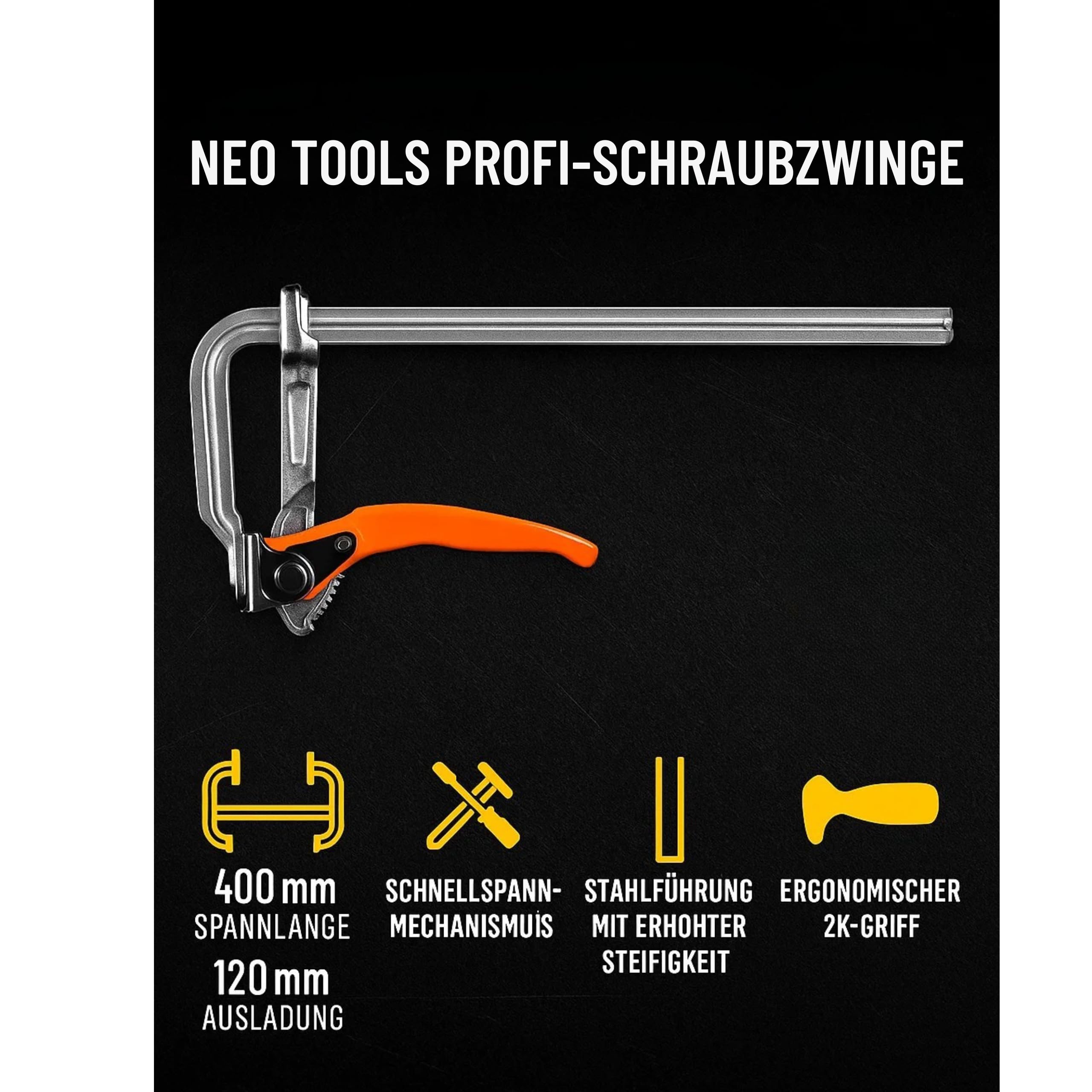 NEO TOOLS Serre-joint menuisier 400x120 mm forgé