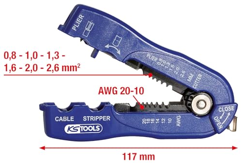 KS Tools 115.1252 pince à dénuder taille 2 Ø 0,8-2,6 mm