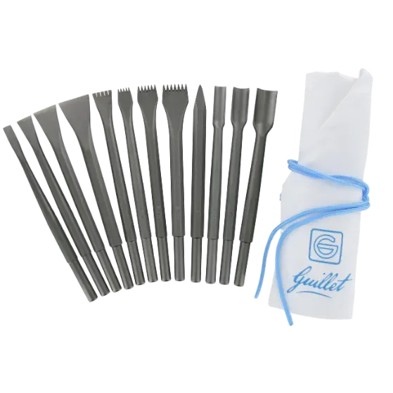 Guillet 12 outils forgés B127C55 trousse sculpture