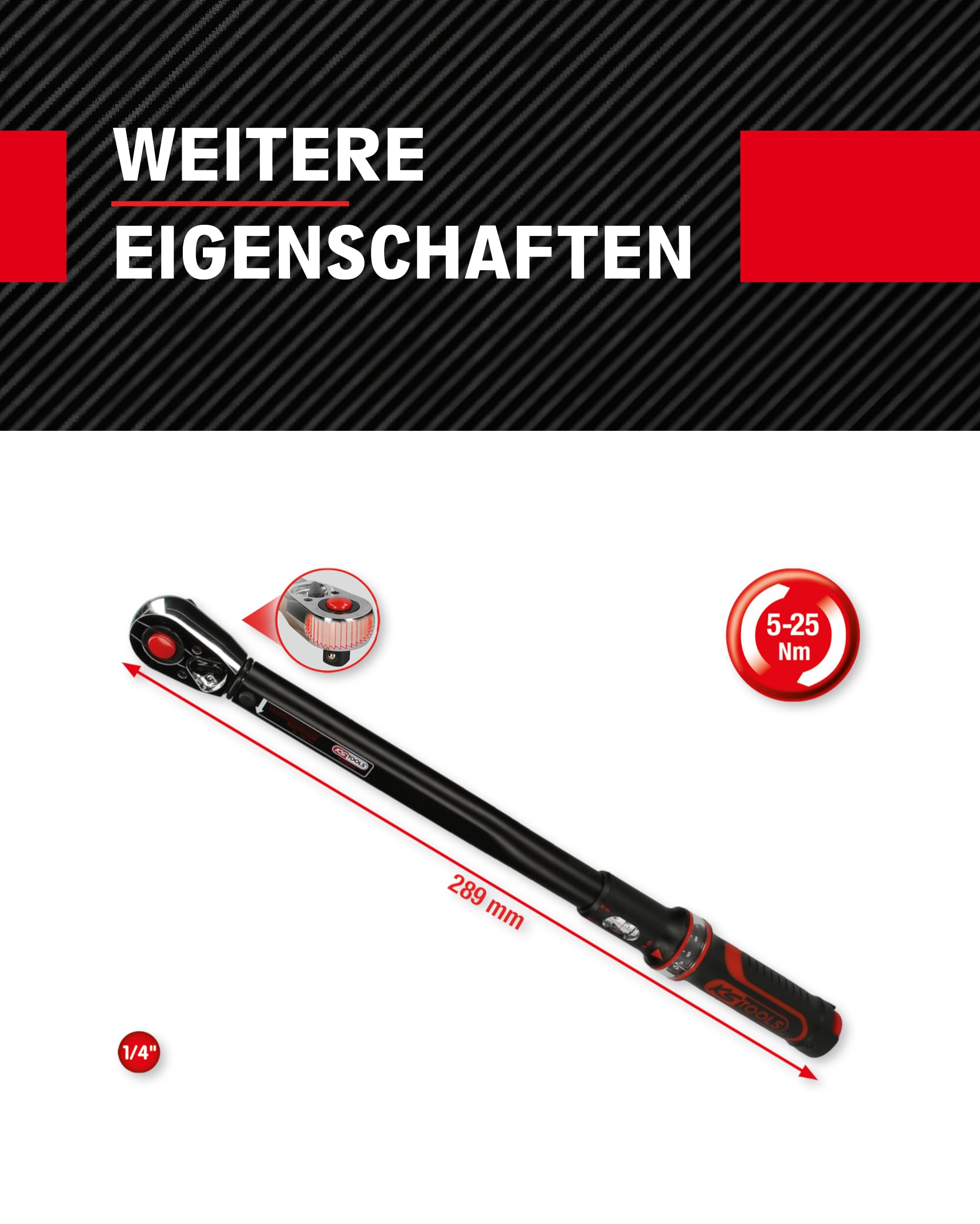 KS Tools 516.1512 ERGOTORQUE clé dynamométrique 5-25 Nm
