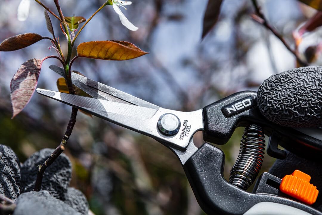 NEO TOOLS sécateur jardin 185 mm inox coupe 6 mm micro-denté