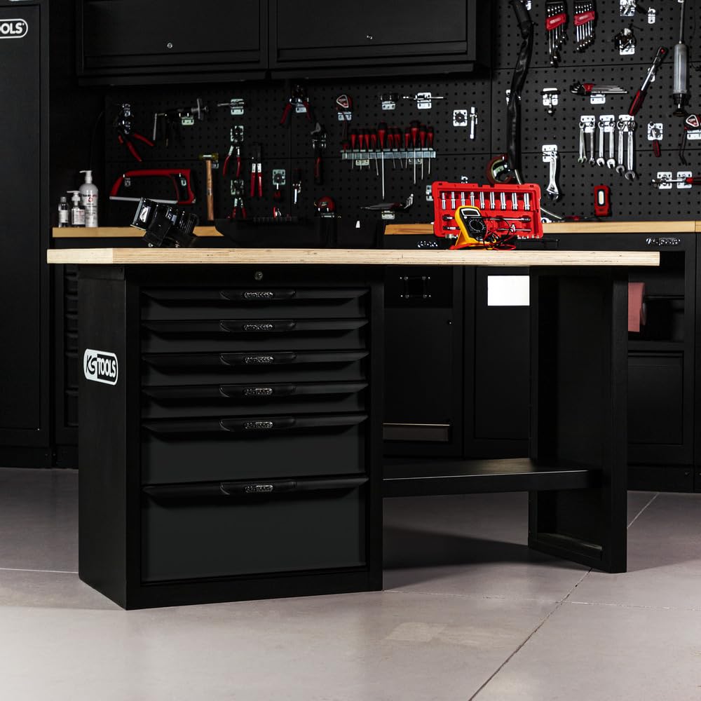 KS Tools 865.0150 Établi garage 6 tiroirs bois 1500 kg