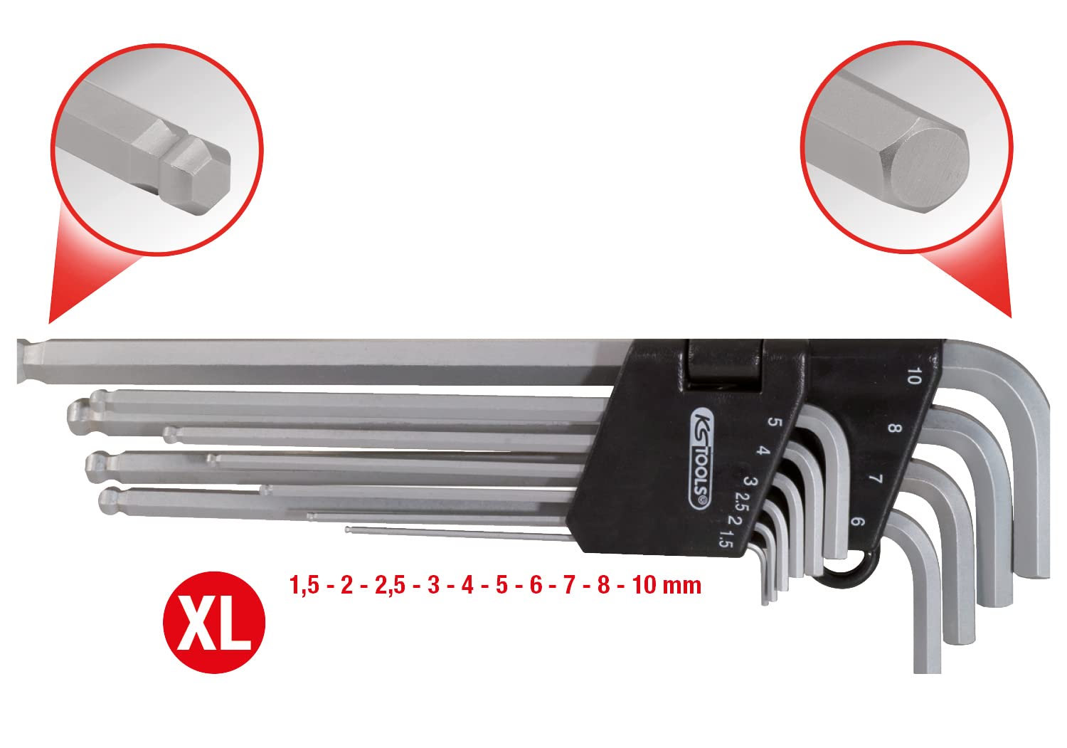 KS Tools 151.3200 jeu de clés mâles 6 pans tête sphérique