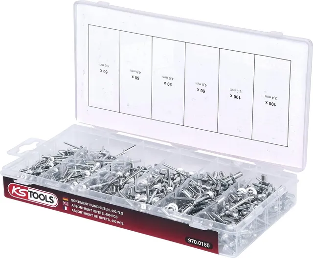 KS Tools 970.0150 assortiment rivets x400 pro