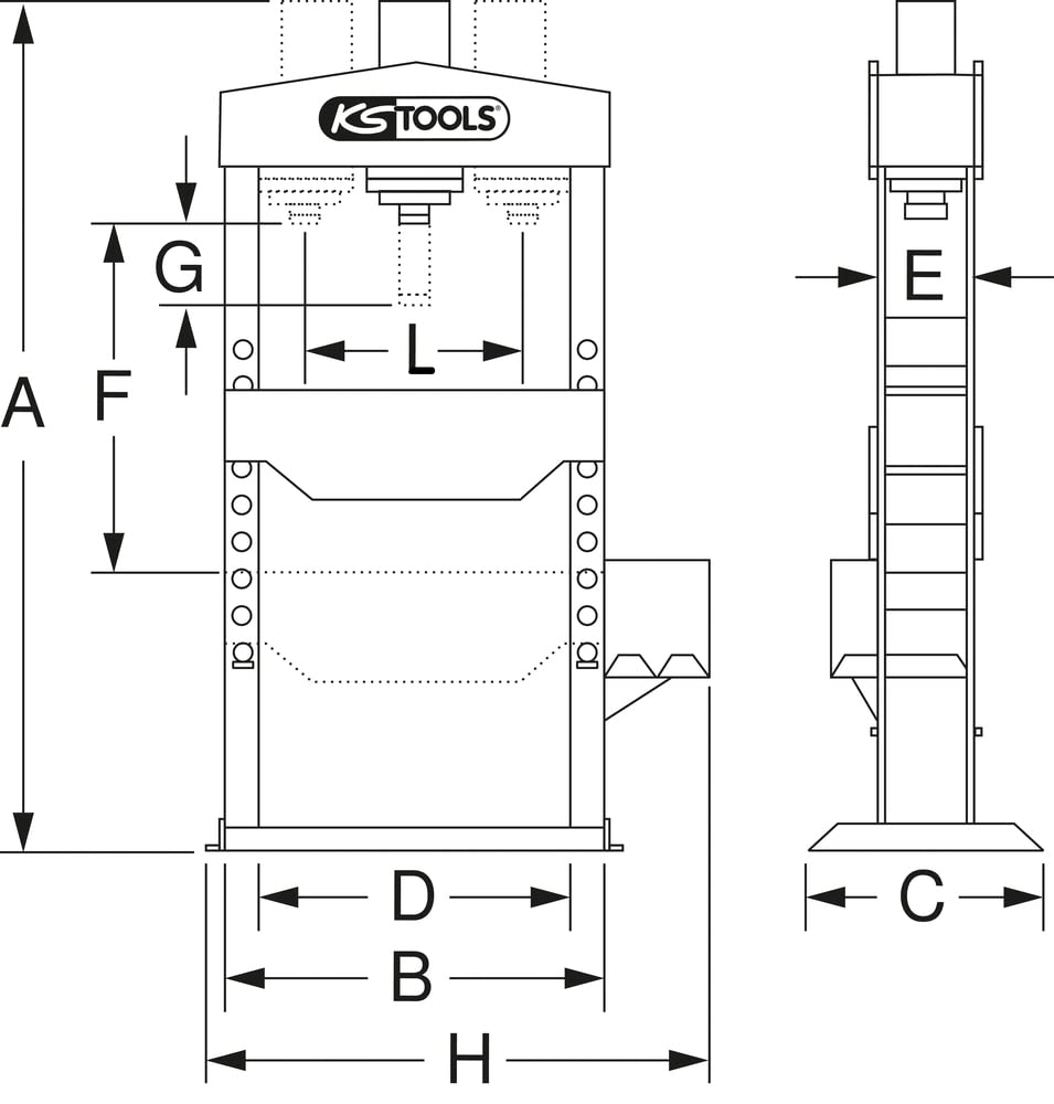 KS Tools 160.0113 presse hydraulique 20T 190 mm